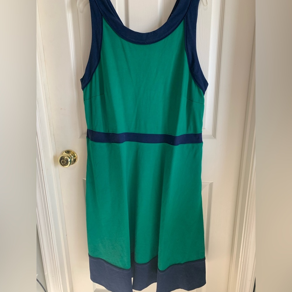 Lands' End Green Blue Tank Dress, women size 22